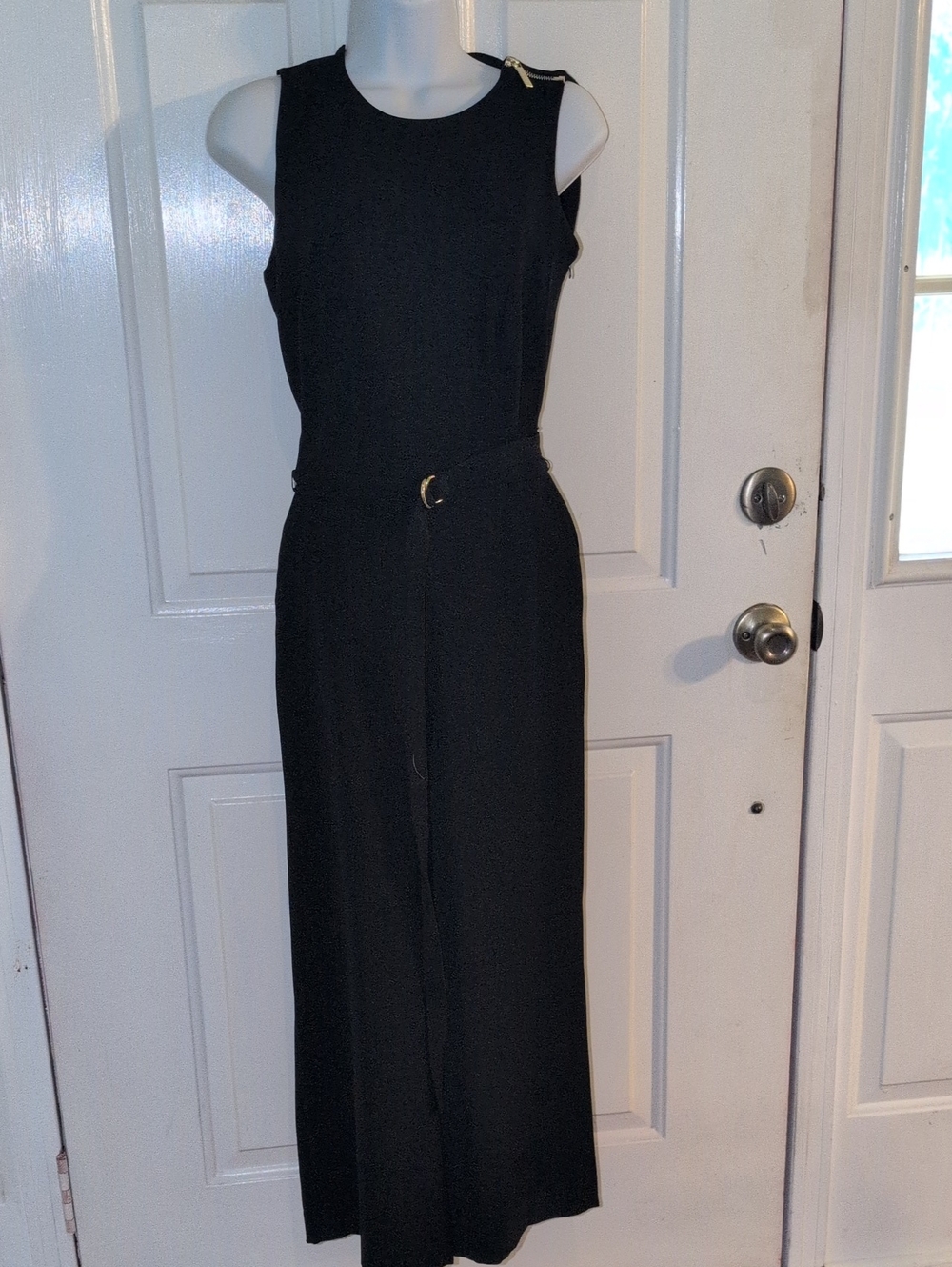 MICHAEL Michael Kors Black Sleeveless Belted Jumpsuit